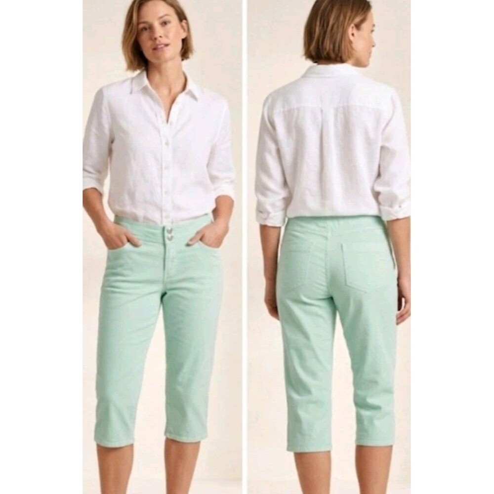 fresh produce Mint Cropped Straight-Leg Pants